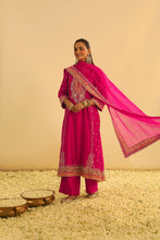 Load image into Gallery viewer, Mayra - Hotpink Long Kurta with Palazzo &amp; Dupatta
