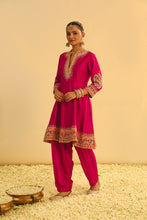 Load image into Gallery viewer, Rayana - Hotpink A-line Kurta with Salwar &amp; Dupatta
