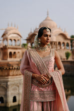 Load image into Gallery viewer, Tasnim - Pink Kurta Set with Sharara &amp; Dupatta
