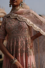 Load image into Gallery viewer, Mahrosh - Pink Kalidaar Anarkali Set with Palazzo &amp; Dupatta
