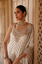 Load image into Gallery viewer, Shabnam - Daisy Ivory Kurta Set with Sharara &amp; Dupatta
