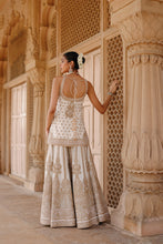 Load image into Gallery viewer, Shabnam - Daisy Ivory Kurta Set with Sharara &amp; Dupatta
