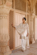 Load image into Gallery viewer, Ansha - Daisy Ivory Short Kurta Set with Salwar &amp; Dupatta
