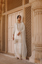 Load image into Gallery viewer, Ansha - Daisy Ivory Short Kurta Set with Salwar &amp; Dupatta
