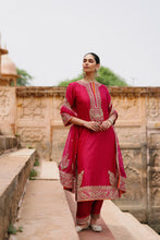 Load image into Gallery viewer, Arwa - Hot Pink Long Kurta Set with Salwar &amp; Dupatta
