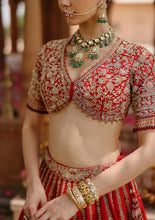 Load image into Gallery viewer, Roha - Deep Red Lehenga Set with Blouse &amp; Dupatta
