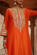 Load image into Gallery viewer, Umaira - Burnt Orange Long Kurta Set with Salwar &amp; Dupatta
