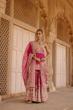 Load image into Gallery viewer, Nisbat - Hot Pink Kurta Set with Garara &amp; Dupatta
