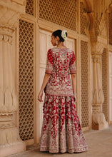 Load image into Gallery viewer, Merab - Deep Red Kurta Set with Lehenga &amp; Dupatta
