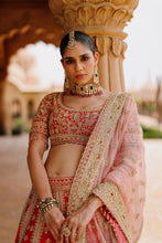 Load image into Gallery viewer, Nusrat - Hot Pink Kali-in-Kali Lehenga Set with Blouse &amp; Dupatta
