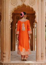 Load image into Gallery viewer, Umaira - Burnt Orange Long Kurta Set with Salwar &amp; Dupatta
