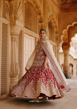 Load image into Gallery viewer, Merab - Deep Red Kurta Set with Lehenga &amp; Dupatta
