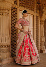 Load image into Gallery viewer, Nusrat - Hot Pink Kali-in-Kali Lehenga Set with Blouse &amp; Dupatta
