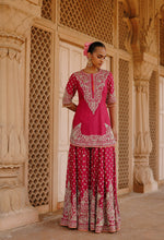 Load image into Gallery viewer, Maysam - Hot Pink Kurta Set with Sharara &amp; Dupatta
