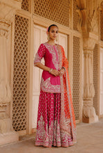 Load image into Gallery viewer, Maysam - Hot Pink Kurta Set with Sharara &amp; Dupatta
