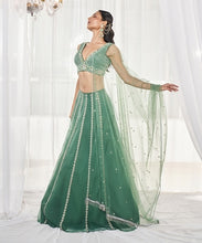 Load image into Gallery viewer, TEAL GREEN LEHENGA SET
