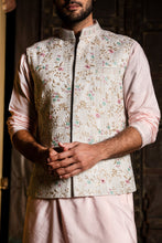 Load image into Gallery viewer, CREAM MATKA EMBROIDERED JACKET WITH BLUSH PINK KURTA AND CHURIDAR
