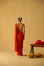 Load image into Gallery viewer, RUMAAN Draped Saree with Blouse &amp; Belt
