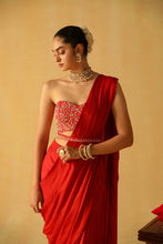 Load image into Gallery viewer, RUMAAN Draped Saree with Blouse &amp; Belt
