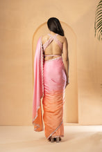 Load image into Gallery viewer, Pink-Peach ombre pre-stitched drape saree

