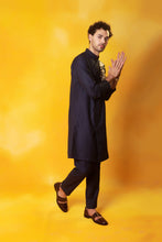 Load image into Gallery viewer, Blue Angrakha Embroidered Kurta
