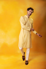 Load image into Gallery viewer, Yellow Embroidered Kurta and Pant
