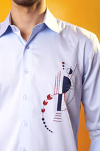 Load image into Gallery viewer, Sky Blue Shirt with Abstract Embroidery
