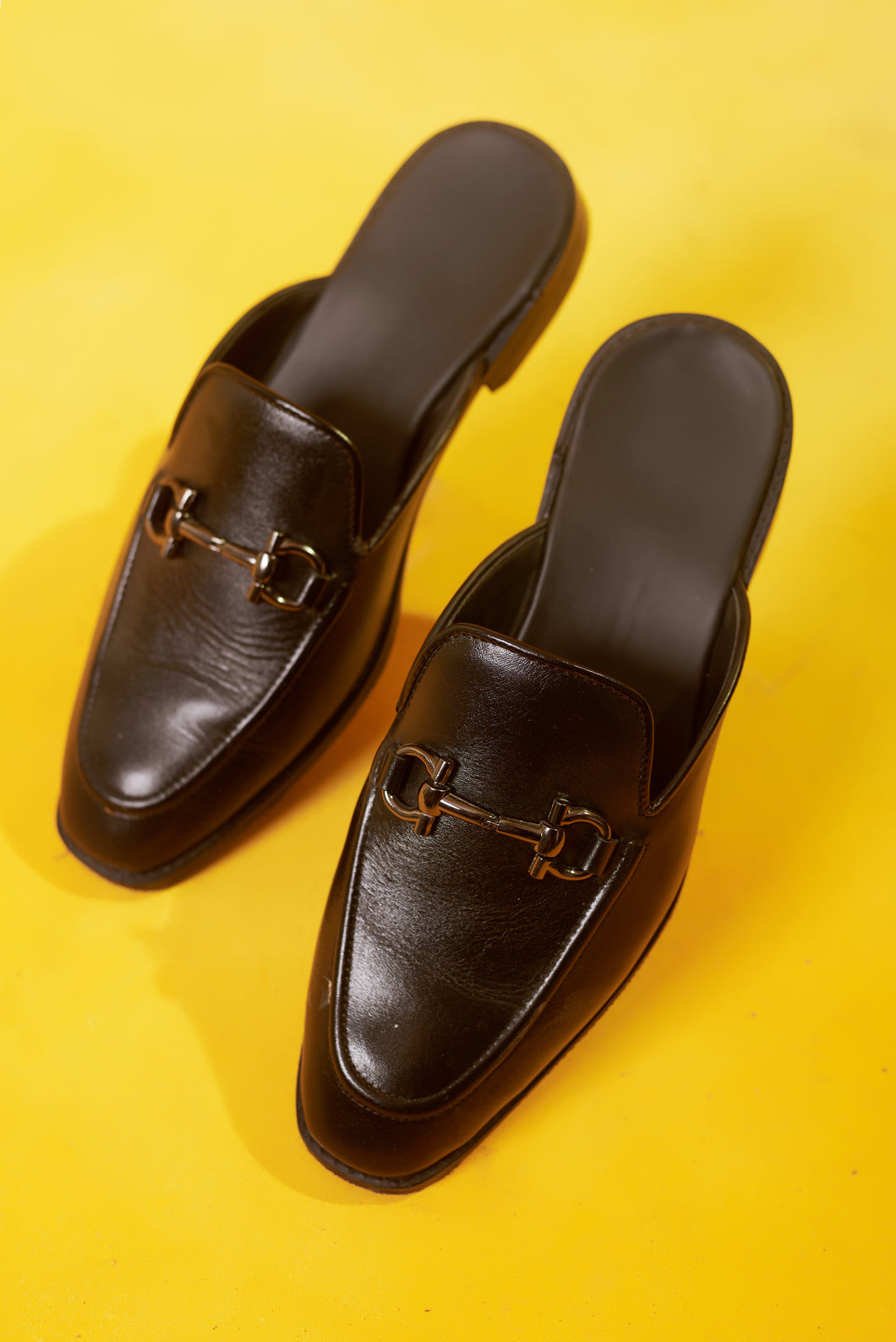 Black Mules with Buckle