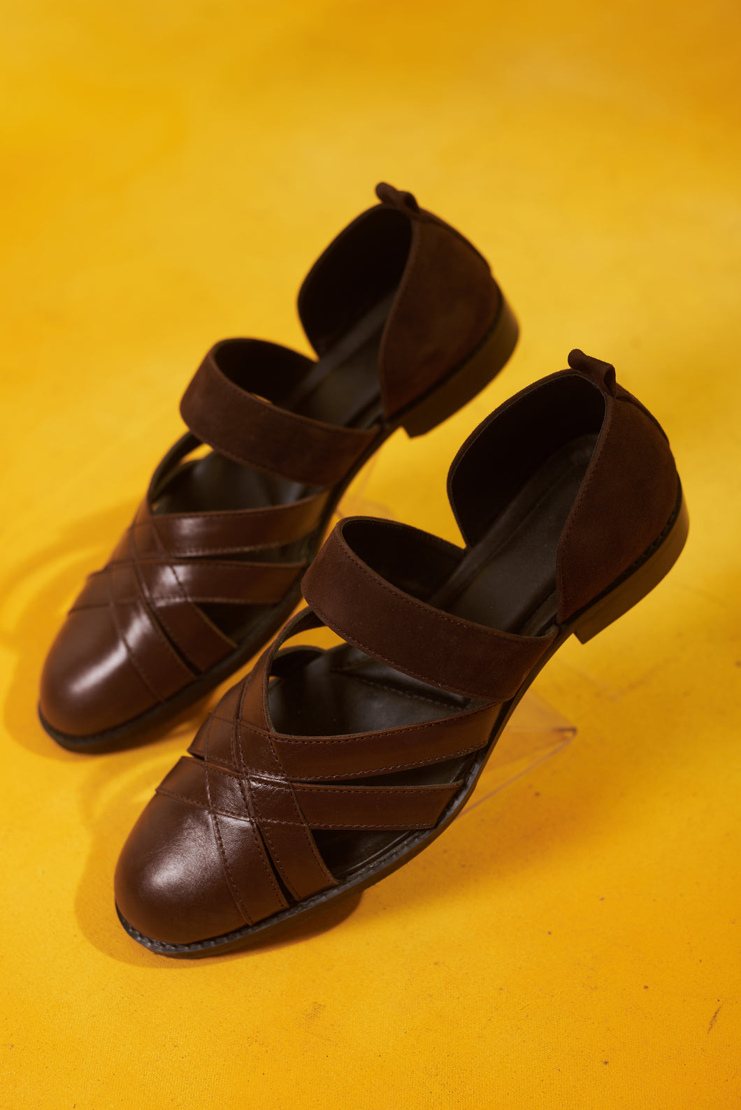 Brown criss cross peshawari