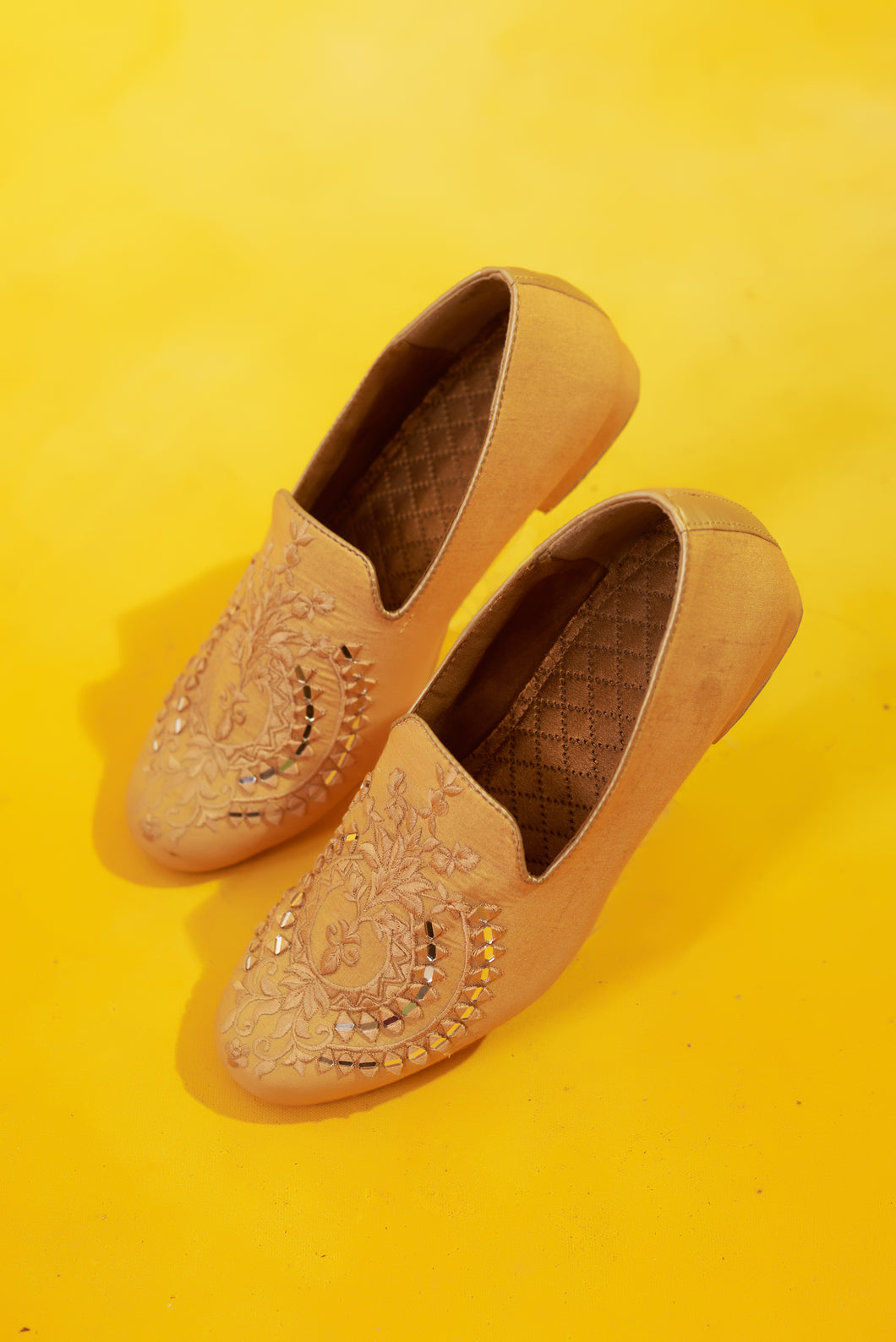 Brown Mirror Embroidered Loafer