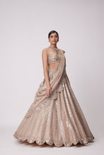 Load image into Gallery viewer, LIGHT BEIGE SEQUIN EMBROIDERED LEHENGA SET
