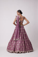 Load image into Gallery viewer, MUD  MAUVE SEQUIN EMBROIDERED LEHENGA SET
