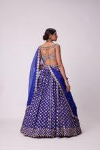 Load image into Gallery viewer, PERSIAN  BLUE FLOWER LEHENGA SET
