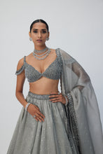 Load image into Gallery viewer, Crystal Grey Sequins Scattered Lehenga Set
