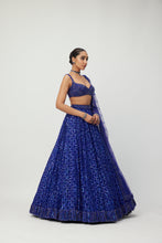 Load image into Gallery viewer, Cocktail Blue Sequins Embroidered Lehenga Set
