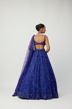 Load image into Gallery viewer, Cocktail Blue Sequins Embroidered Lehenga Set
