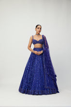 Load image into Gallery viewer, Cocktail Blue Sequins Embroidered Lehenga Set
