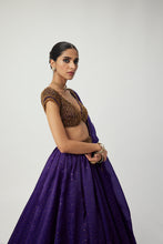 Load image into Gallery viewer, Royalty Purple Sequins Scattered Lehenga Set
