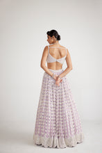 Load image into Gallery viewer, Powder Lilac Chandelier Pearl Drop Lehenga Set
