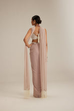 Load image into Gallery viewer, Ash pink Pearl Scattered draped skirt set
