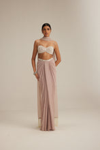 Load image into Gallery viewer, Ash pink Pearl Scattered draped skirt set
