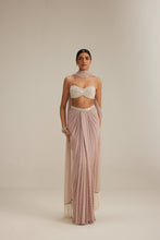 Load image into Gallery viewer, Ash pink Pearl Scattered draped skirt set
