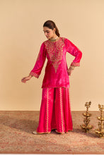 Load image into Gallery viewer, Aroob - Hotpink Kurta with Sharara and Dupatta
