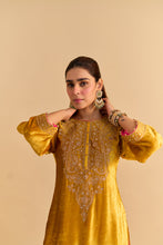 Load image into Gallery viewer, Aroob - Mustard Kurta with Sharara and Dupatta
