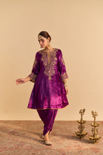 Load image into Gallery viewer, Eira - Deep Purple A-line Kurta with Dhoti
