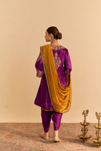 Load image into Gallery viewer, Eira - Deep Purple A-line Kurta with Dhoti
