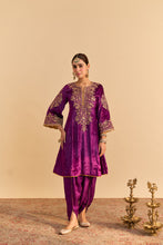 Load image into Gallery viewer, Eira - Deep Purple A-line Kurta with Dhoti
