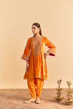 Load image into Gallery viewer, Eira - Orange A-line Kurta with Dhoti
