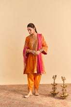 Load image into Gallery viewer, Eira - Orange A-line Kurta with Dhoti
