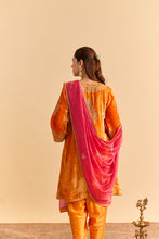 Load image into Gallery viewer, Eira - Orange A-line Kurta with Dhoti

